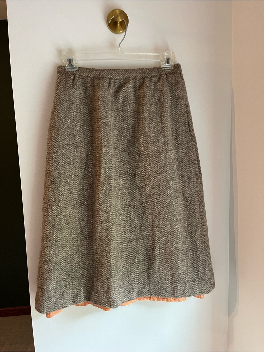 Vintage Tan Wool Tweed Skirt | Classic A-Line Skirt | Fall & Winter Wardrobe
